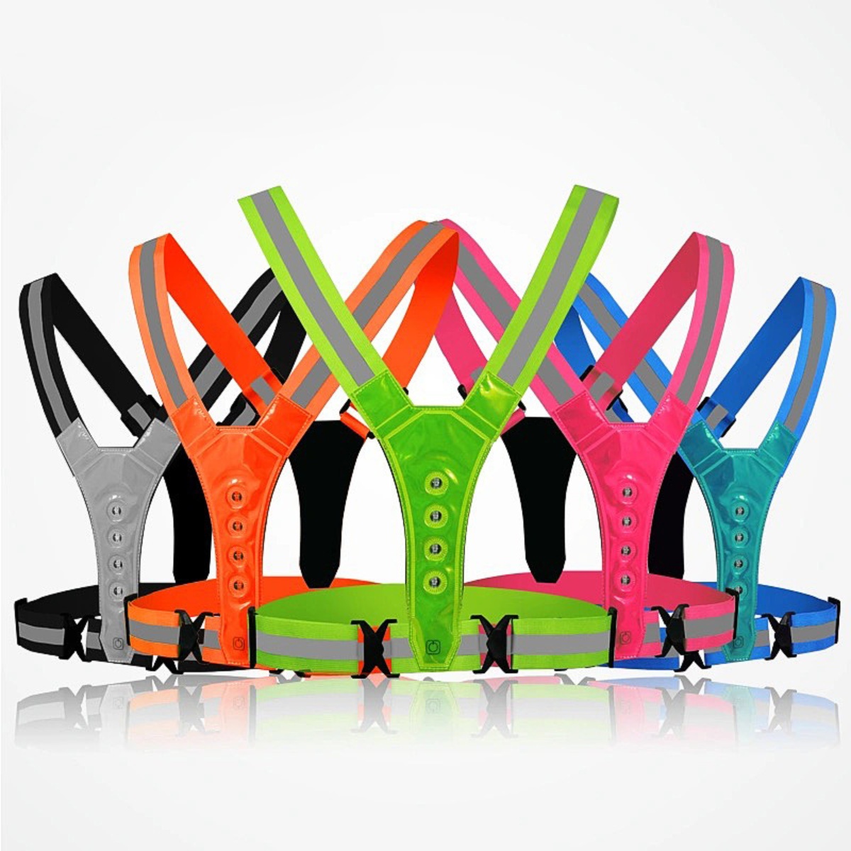 Running Gear Winter Men - Regulowana kamizelka bezpieczeństwa LED do biegania