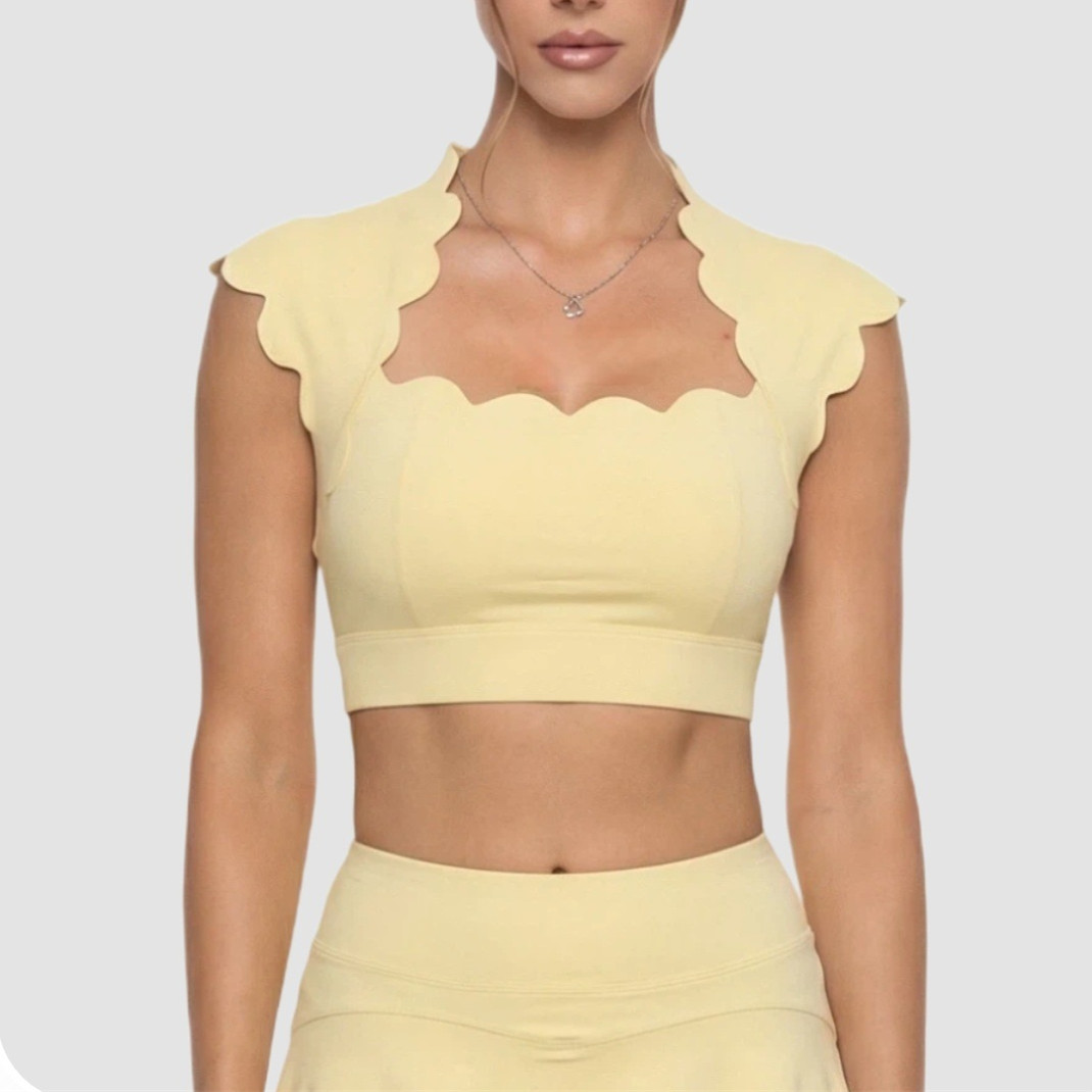 Running Gear Women - Damska sportowa kamizelka z falbankami, biustonosz